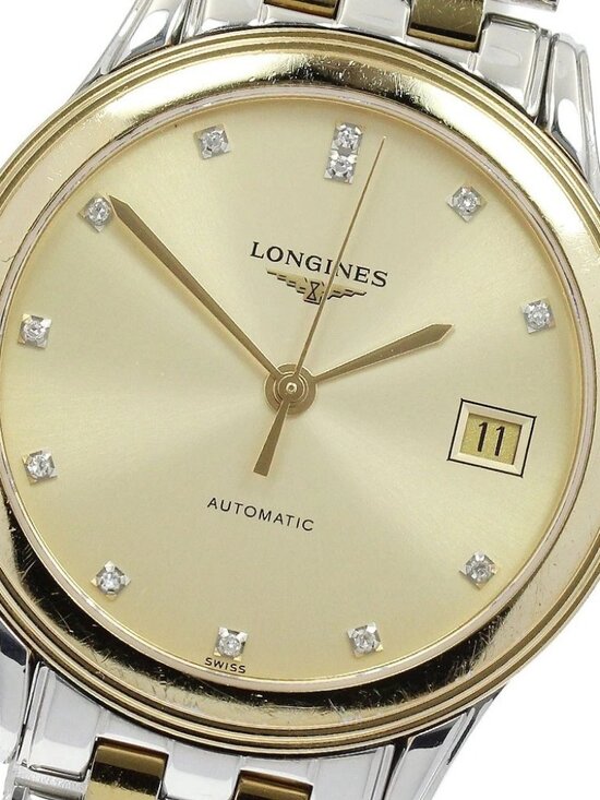LONGINES Flagship L4.774.3 Date 12P diamond gold Dial Automatic Men\'s_914329 main image 9
